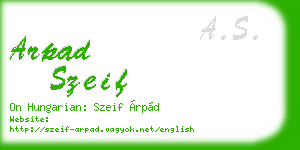arpad szeif business card